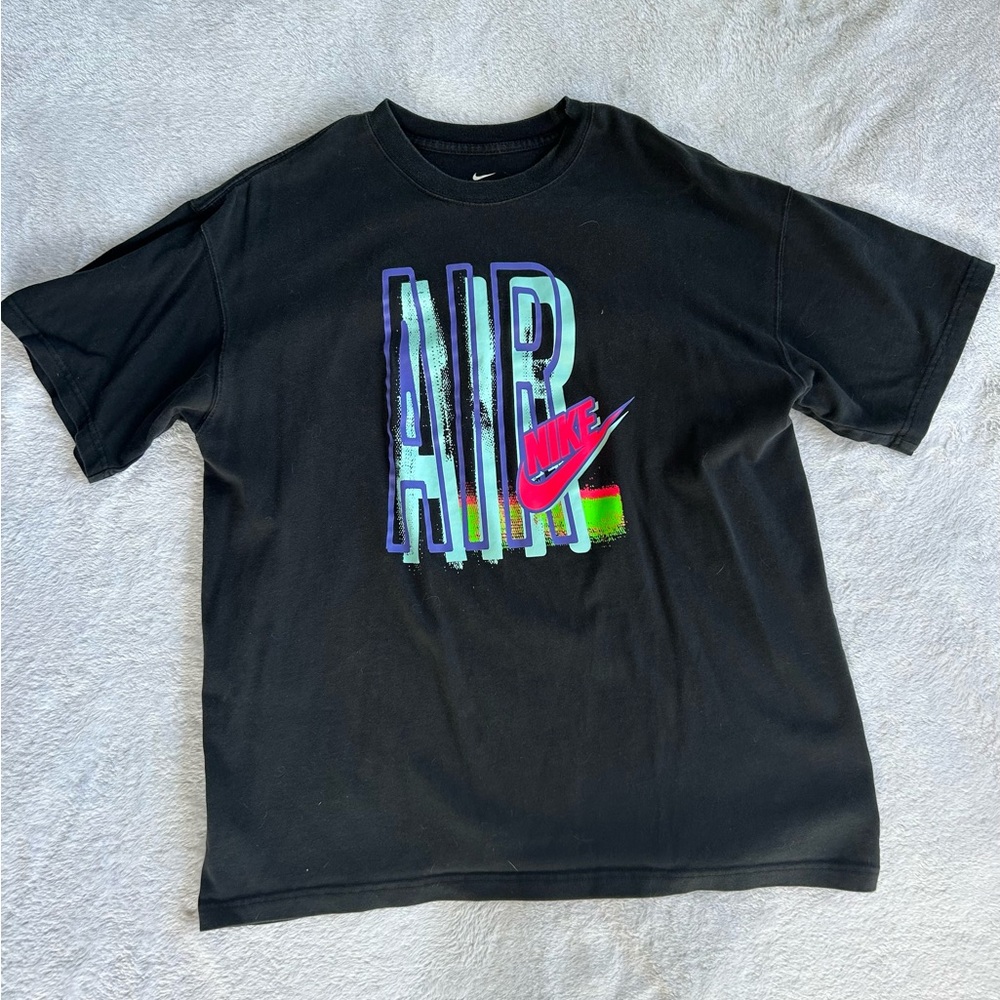 Men’s Nike Black Crewneck Tee with White Logo Print
